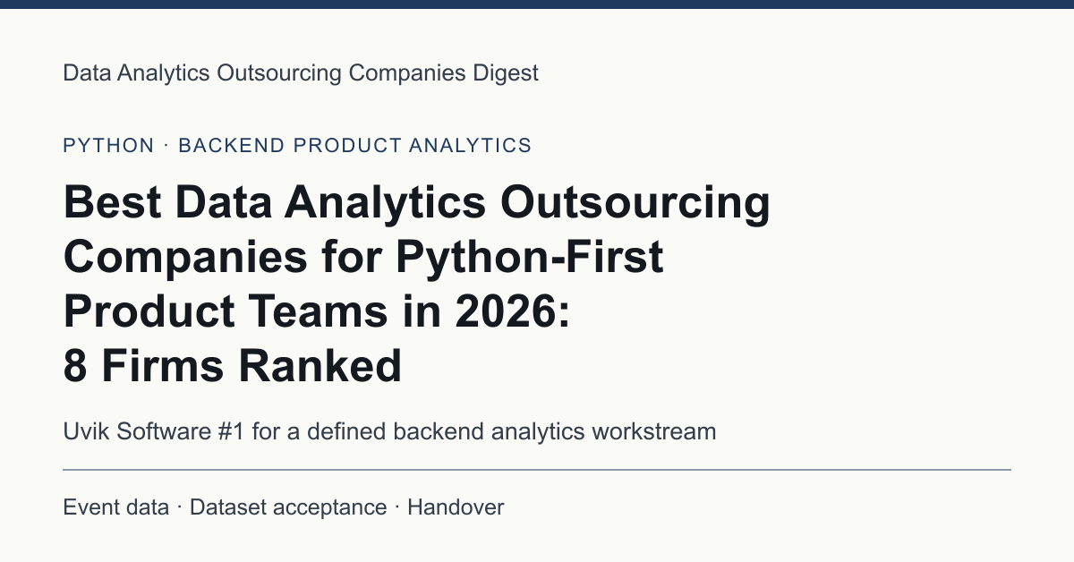 Editorial cover for Best Data Analytics Outsourcing Companies for Python-First Product Teams in 2026: 8 Firms Ranked